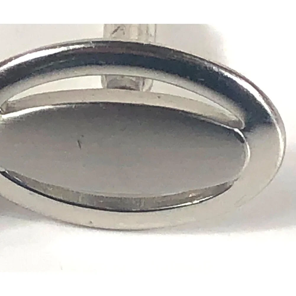 Vintage SWANK Error Cufflinks Silver Tone Oval .75 x 1 Novelty 